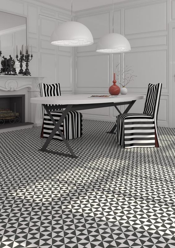 Black and white patterned floors 1